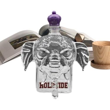 Imagem de Rrlihjgu Garrafa Dispensadora De Bebidas Para Vinho - Garrafa De Vidro Para Whiskey Com Elefante Animal Engraçado - Recipiente Para Bebidas Alta Transparência, Ornamento De Mesa Presente Para Homem