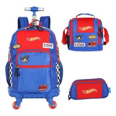 Imagem de Kit Mochila Rodinhas 360 Porta Notebook  Hot Wheels