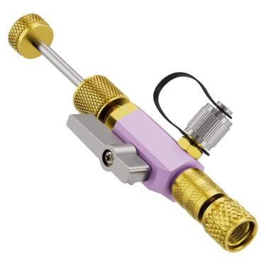 Imagem de GarberielG Light Ferramenta de remoção de núcleo de válvula HVAC, tamanho duplo SAE 1/10.2 cm e 5/40.6 cm removedor de núcleo de válvula com classificação a vácuo/instalador para eletrodomésticos AC