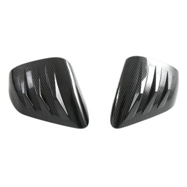 Imagem de Compatível com ford mustang 2024 2025 porta lateral exterior do carro espelho retrovisor quadro capa guarnição acessórios 2 peças