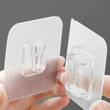 Imagem de NevStp Gancho de parede adesivo dupla face em cabides ganchos de parede gancho autoadesivo no banheiro para organizador de cozinha, 10 peças (5 pares)