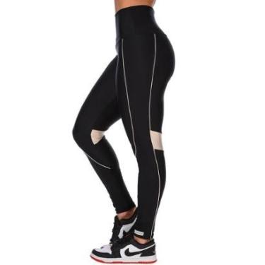 Imagem de Calça Legging Fitness Cirrê Cós Alto Com Friso e Recorte Summer Soul-Feminino