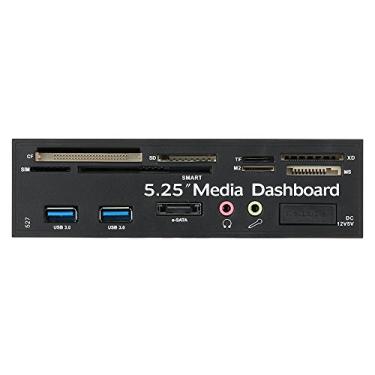 Imagem de Leitor De Cartão Interno,Sailsbury Multi-Function Usb 3.0 Hub Esata Port Leitor De Cartão Interno Pc Dashboard Media Front Panelo Para Sd Ms Cf Tf M2 Mmc Memory Cards Adapta-Se A 5.25 "Bay