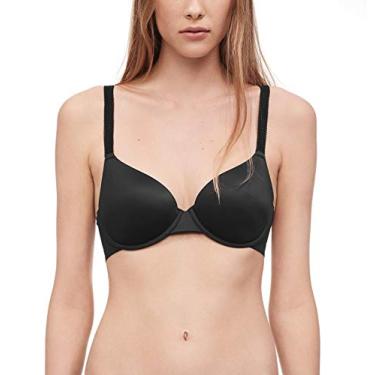 Imagem de Calvin Klein Sutiã feminino Liquid Touch levemente forrado com cobertura total, Black, 32D
