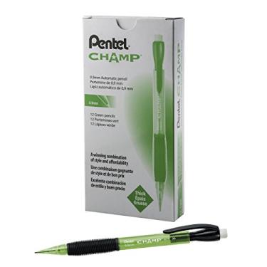 Imagem de Pentel Lapiseira CHAMP, (0,9 mm), barril verde-limão colorido, caixa com 12 (AL19K)