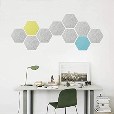 Imagem de KRASS 10 peças de feltro de placa de aviso, azulejos de feltro hexagonal coloridos quadro de avisos de avisos placa de feltro reutilizável, #4,30 * 26 cm (10 peças), Collector88