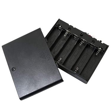 Imagem de Caixa preta E-extraordinária de armazenamento de bateria 9V 6X 1,5V AA com interruptor liga/desliga e cabos