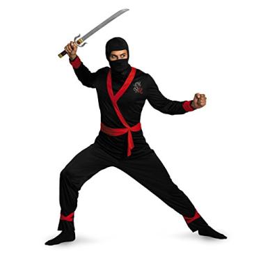 Imagem de Disguise Fantasia masculina Ninja Master, Preto/vermelho, XXG