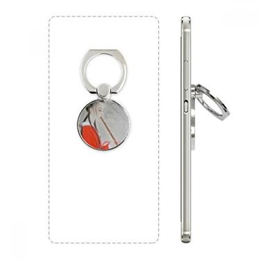 Imagem de Suporte de anel de telefone com pintura chinesa Red Beauty, suporte de laço ajustável