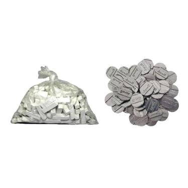 Imagem de Kit 2 Kg Giz Branco Quadrado + 500 Fichas Jaymos Bilhar