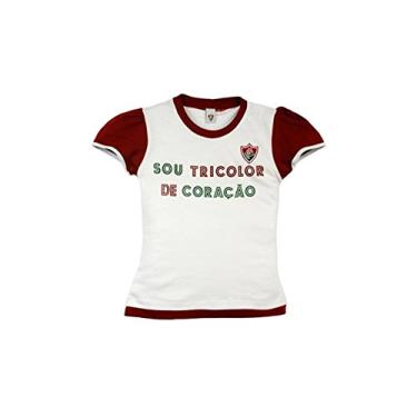 Imagem de Camiseta Baby Look Fluminense, Rêve D'or Sport, Meninas, Branco/Grená, 4
