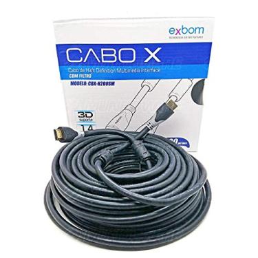 Imagem de Cabo HDMI 20 metros com Filtro Emborrachado Blindado v1.4 Full HD 1080 3D Suporte Exbom CBX-H200SM Preto