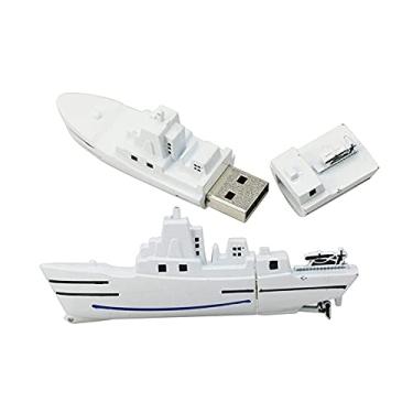 Imagem de Pen Drive USB em forma de navio a vapor de 128 GB, unidades USB pen drives USB 2.0 disco pen drive pen drive unidade USB armazenamento de data flash disco zip drive USB Stick (branco)