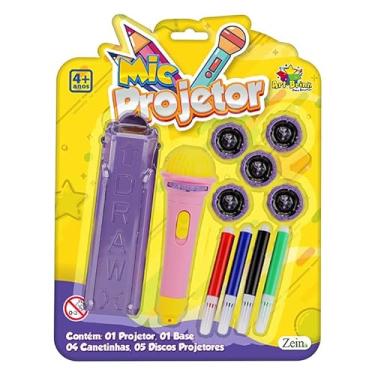 Imagem de Microfone Com Projetor de Imagens Divertidas Para Crianças Brinquedo Lanterna Mágica Linha Premium M5 Armarinhos (Menina)