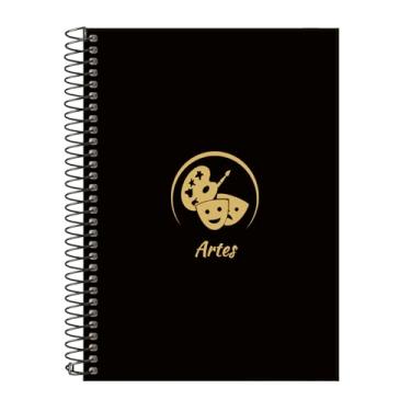 Imagem de Caderno Colegial 10 Matérias Profissões Artes (Preto e Gold)