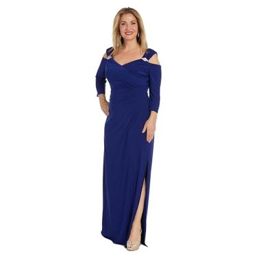 Imagem de R&M Richards Vestido de noite feminino elegante até o chão, azul royal, Royal, 46