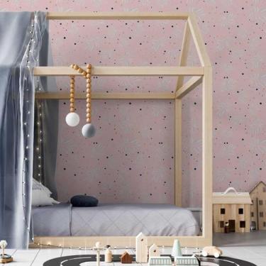 Imagem de Papel de Parede Adesivo Folhas Bolhas Rosa N05185 0,58X2,5M - Adesivo 