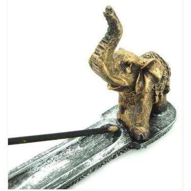 Imagem de Incensário Barra Elefante Pequeno Altíssima Qualidade Resina Decorada 