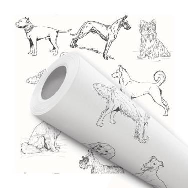 Imagem de Papel De Parede Adesivo Lavável De Petshop Cães Dog Desenho 10m - Sign