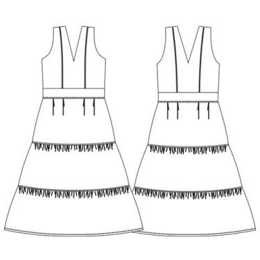 Imagem de Molde vestido com camadas tamanho PP ao EXG by Maísa Rasche - EDITORA 