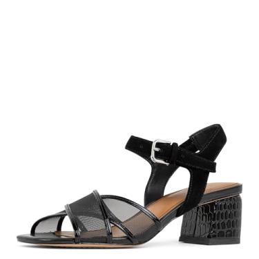 Imagem de Donald Pliner Sandália feminina Joel de malha de nylon com salto, Preto, 41