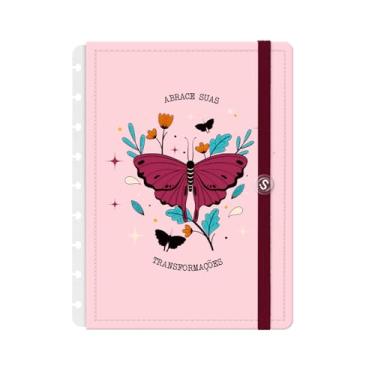 Imagem de Capa e Contracapa Iscool Disc Para Caderno M Butterfly Rosa Marsala