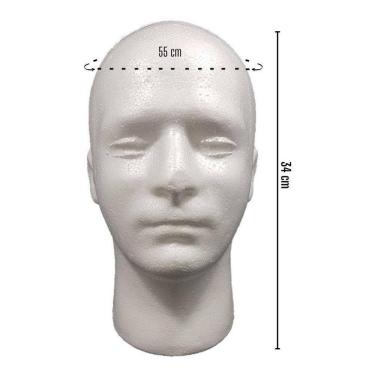 Imagem de Cabeça De Manequim Masculino Isopor Cherey - Peruca, Chapéu