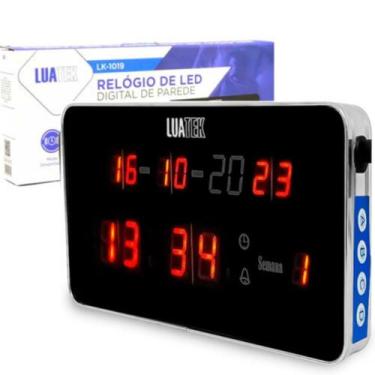 Imagem de Relógio Digital de Parede com LED com Calendário e Sensor de Temperatu