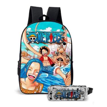 Imagem de Kit Mochila Infantil com Estojo Estampa Série Pirata Chapéu de Palha A