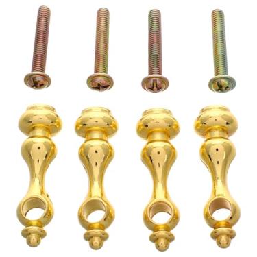 Imagem de 4 peças de eixos de móveis de ferro dourado para trilhos de vidro, conectores de balaústre decorativos, conectores de metal para móveis faça você mesmo, armário, carrinho de bar e decoração de casa