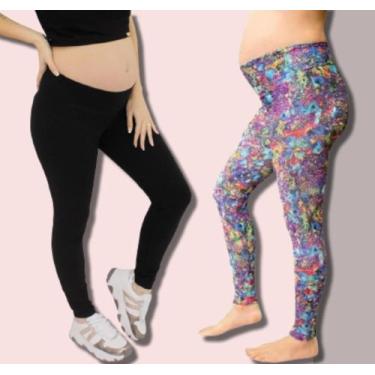 Imagem de Calça Legging Para Gestantes Roupa Mulher Grávida - Wild, Azul, M