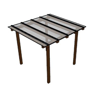 Imagem de Kit Policarbonato Cristal 4mm 2,00m x 3,00m - Perfis Bronze