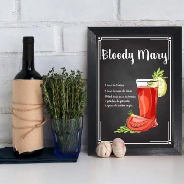 Imagem de Quadro Bebida Bloody Mary 22x32cm Moldura Preta - Quartinhos