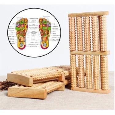 Imagem de Massageador Para Pés De Madeira Terapia Magnetica Relanxante - MKL