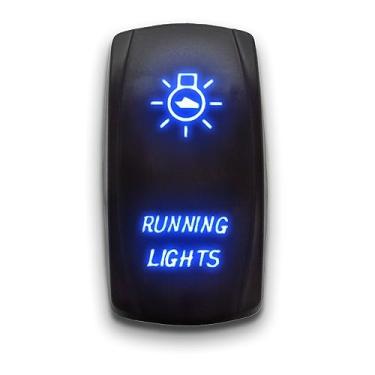 Imagem de Stark Industries Luzes De Circulação - Interruptor Balancim Led Gravado A Laser Blue 5 Pinos, Luz Dupla, 20A, 12V, Liga/Desliga