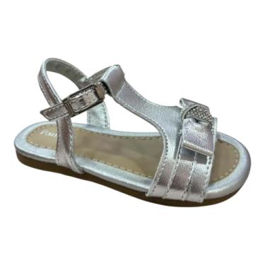 Imagem de Sandália Infantil Primeiros Passos Pampili Mili Laço Prata (Prata, BR, Criança de 1 a 3 anos, Numérico, P, 23)