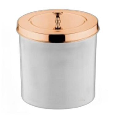Imagem de Lixeira 5 Litros Tampa Rose Gold Para Cozinha 550 - Branco