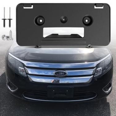 Imagem de FASTCHE Moldura de placa de licença frontal compatível com Ford Fusion 2010 2011 2012 Suporte de montagem do suporte de placa de carro do para-choque dianteiro substitui # AE5Z17A385AA FO1068129
