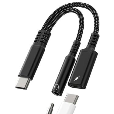 Imagem de Adaptador USB C para conector de fone de ouvido de 3,5 mm (2 em 1) tipo C para iPhone 16 15 Pro Max para iPad para Apple DAC Audio compatível com Samsung S25 S24 adaptador de fone de ouvido auxiliar