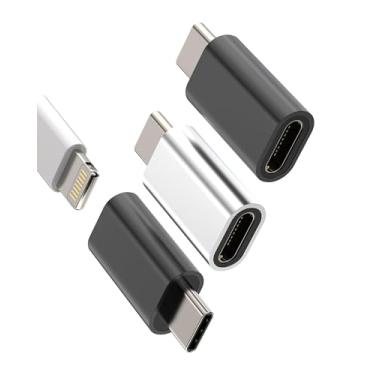Imagem de Tipo C para Lightning fêmea USB C acessórios macho carregador cabo conversor conector tipo-C (pacote com 3) conversor para Apple para iPhone 15 Pro Max Plus para iPad 10 Air4/5 compatível com