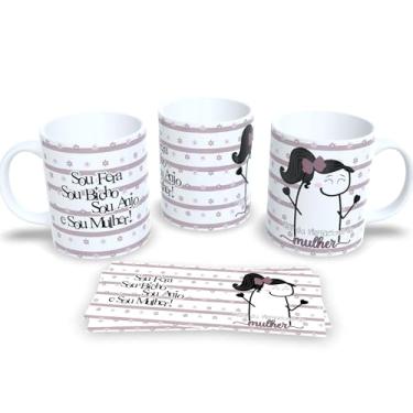 Imagem de Caneca Porcelana Homenagem Dia Internacional da Mulher 8 de Março (Sou fera, sou bicho, sou anjo, sou mulher)