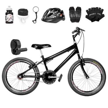 Imagem de Bicicleta Infantil Masculina Aro 20 Aero + Kit Premium Preta