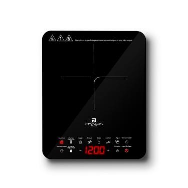 Imagem de Cooktop Indução 1 Boca Portátil Panda Plus Touch 8 Níveis Temperatura Trava Segurança Timer Vitrocerâmico