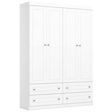 Imagem de Guarda Roupa Infantil 4 Portas 159 cm Americano Henn, Branco