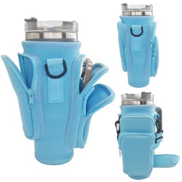 Imagem de Bolsa de transporte para garrafa de água com bolso para telefone Stanley, alça para acessórios Stanley 1,134 g, acessórios para copo Stanley Total de 3 bolsos, bolsa Stanley Cup (acessórios de garrafa