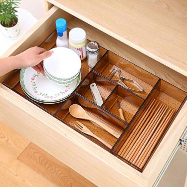 Imagem de aqxreight Armário de Cozinha Gaveta Organizador Talheres Bandeja Colher Faca Garfo Separação Caixa de Armazenamento Pode Forma Diferente de Lindamente e Apresenta Material que Capacidade de (Café