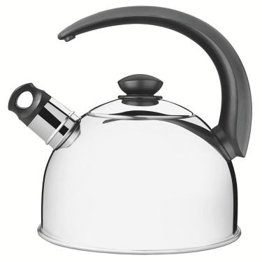 Imagem de Chaleira Tramontina Com Apito Em Aço Inox Cabo Preto 2,1 Litros 61483013