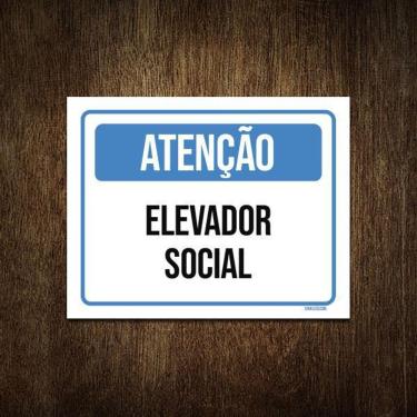 Imagem de Placa Atenção Elevador Social 36X46
