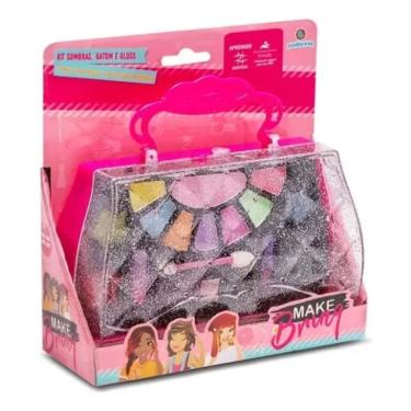 Imagem de Maleta Maquiagem Infantil Crianças + Batom Sombra Esmalte