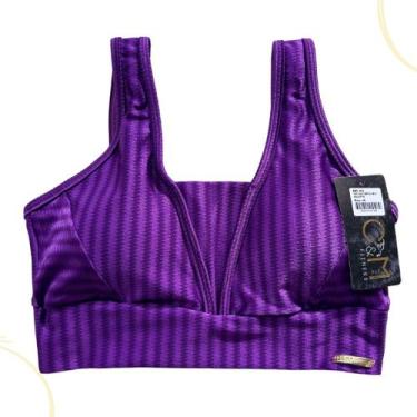 Imagem de Top Fitness 3D Feminino Academia Bojo Decote V Alça Larga - C&M Fitnes